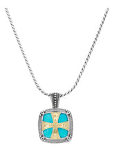 Load image into Gallery viewer, Konstantino 18K & Silver Turquoise Pendant with Chain MEKJ666-130-137 MSRP $1740