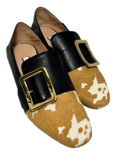 Load image into Gallery viewer, Bally Janelle 6225887 Ladies White/Black Pony Loafers Leather MSRP $870