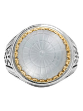 Load image into Gallery viewer, Konstantino Dome Sterling Silver 18k Gold MOP Ring DKJ972-313 S8 MSRP $850