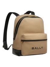 Load image into Gallery viewer, Bally 6304854 Treck Sand & Black Fabric & Leather Backpack MSRP $1240