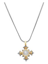 Load image into Gallery viewer, Konstantino 18K, Silver & Diamonds Cross Pendant with Chain STKJ262-109 MSRP $3420