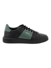 Load image into Gallery viewer, Bally Mitty 6302765 Men's Black/Sage Calf Plain Leather Sneakers MSRP $600