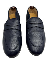 Load image into Gallery viewer, Bally Plumy 6300443 Men's Midnight Calf Grained Leather Loafers Size 8 MSRP $720