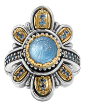 Load image into Gallery viewer, Konstantino Dome Silver 18k Gold MOP Blue Spinel Ring DKJ975-629 S7 MSRP $1400