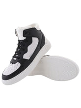 Load image into Gallery viewer, Bally Martyn 6303317 Men's Black & White High-Top Leather Sneakers MSRP $650