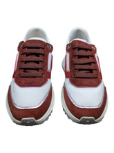 Load image into Gallery viewer, Bally Demmy 6302481 Women's Heritage Red/White/Silver Leather Sneakers MSRP $630