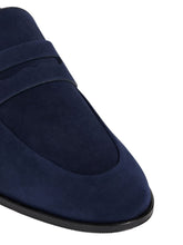 Load image into Gallery viewer, Bally Windsor 6308971 Men's Peacoat Blue Suede Leather Penny Loafers MSRP $1100