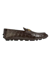Load image into Gallery viewer, Bally Keeper 6305315 Men's Ebano Croc-Embossed Kerbs Drivers MSRP $690