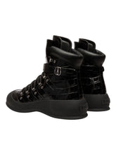 Load image into Gallery viewer, Bally Clyff 6304656 Men's Black Crocodile Embossed Leather Boots MSRP $1100