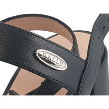 Load image into Gallery viewer, Bally Carlas 6234126 Women's Black Lamb Leather Heeled Sandals MSRP $695
