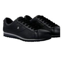 Load image into Gallery viewer, Bally Bredy 6231557 Men's Black Deer Grained Leather Sneakers MSRP $450
