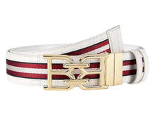 Load image into Gallery viewer, Bally 6300012 Men's B Chain White Leather Adjustable Reversible Belt MSRP $420