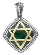 Load image into Gallery viewer, Konstantino 18K & Silver Green Aventurine Star of David Pendant & Chain MEKJ670-130-448 MSRP $1640