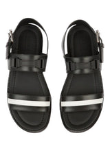 Load image into Gallery viewer, Bally Jawad 6231511 Men's Black Calf Plain Leather Sandals MSRP $542