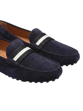Load image into Gallery viewer, Bally Kansan 6305160 Men's Blue Midnight Suede Leather Loafers MSRP $650