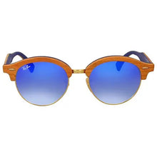 Load image into Gallery viewer, Ray-Ban RB4246M 1180/7Q Clubround Wood Brown Gold Blue Flash 51-19-145