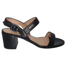 Load image into Gallery viewer, Bally Carlas 6234126 Women's Black Lamb Leather Heeled Sandals MSRP $695