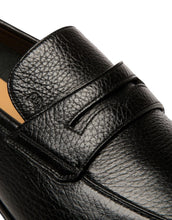 Load image into Gallery viewer, Bally Webb 6231399 Men's Black Deer Grained Leather Penny Loafers MSRP $770
