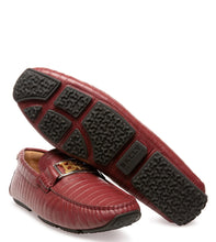 Load image into Gallery viewer, Bally Palan 6300826 Men's Heritage Red Calf Embossed Leather Loafers MSRP $720
