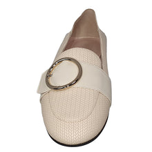 Load image into Gallery viewer, Bally Clariska 6301227 Women's Bone Embossed Leather Flats MSRP $550