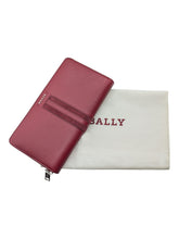 Load image into Gallery viewer, Bally Salen 6219459 Women's Garnet Zippered Wallet Calf Leather MSRP $450