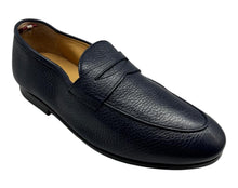 Load image into Gallery viewer, Bally Plumy 6300443 Men's Midnight Calf Grained Leather Loafers Size 8 MSRP $720