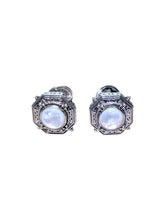 Load image into Gallery viewer, Konstantino Men's Silver and Mother of Pearl Octagon Cufflinks MAMK89-117 MSRP $450