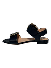 Load image into Gallery viewer, Bally Casila 6225702 Women's Black Lamb Leather Flat Sandals MSRP $695