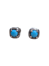 Load image into Gallery viewer, Konstantino Men's Silver and Turquoise Cufflinks MAKJ91-131-137 MSRP $1000