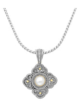 Load image into Gallery viewer, Konstantino 18K & Silver Labradorite Pearl Cross with Chain STKJ28-122 MSRP $865