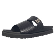 Load image into Gallery viewer, Bally Syxten 6302328 Men's Black Embossed Calf Leather Sandals MSRP $450