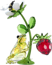 Load image into Gallery viewer, Swarovski Crystal Idyllia Frog Bee & Strawberry Figurine 5667599