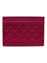 Load image into Gallery viewer, Bally Tigi 6213683 Magenta Calf Embossed Leather Card Holder Wallet MSRP $240
