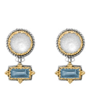 Load image into Gallery viewer, Konstantino Dome Sterling Silver 18K Gold & MOP Blue Spinel Earrings SKKJ702-630 MSRP $1390