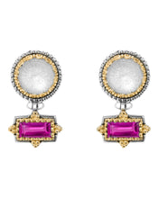 Load image into Gallery viewer, Konstantino Dome Sterling Silver 18K Gold & MOP Corundum Earrings SKKJ702-631 MSRP $1390