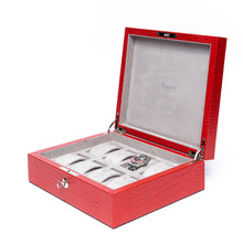 Load image into Gallery viewer, Rapport London Brompton L267 Leather Eight Watch Box in Red