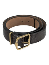 Load image into Gallery viewer, Bally Emblem 6305847 Ebano Croc Embossed Leather Belt EU 105/US 42 MSRP $495