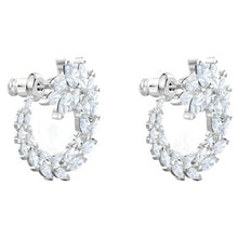 Load image into Gallery viewer, Swarovski Louison 5450934 Rhodium Plated Czech Crystal Hoop Earrings MSRP $169