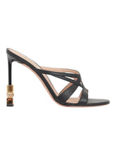 Load image into Gallery viewer, Bally Carolyn 6304289 Black Strappy Slip On Leahter Sandals MSRP $1200