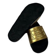 Load image into Gallery viewer, Bally Scotty 6302423 Men's Gold Rubber Slide Sandals MSRP $255
