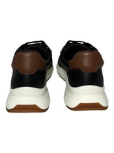 Load image into Gallery viewer, Bally Demmy 6301864 Men's Black/Heritage Red/Cuero Leather Sneakers MSRP $630