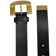 Load image into Gallery viewer, Bally 6304069 Women's Gold Buckle Black Leather Belt EU 110/US 44 MSRP $345