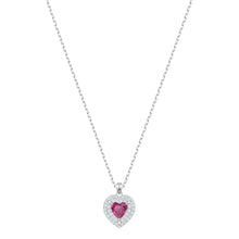 Load image into Gallery viewer, Swarovski One 5446301 Rhodium Plated & Crystal Red Heart Pendant Necklace $199
