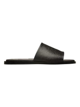 Load image into Gallery viewer, Bally Sabian 6303343 Men's Black Embossed Leather Slide Sandals MSRP $630
