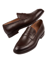 Load image into Gallery viewer, Bally Webb 6231397 Men's Coffee Calf Plain Leather Penny Loafers MSRP $770