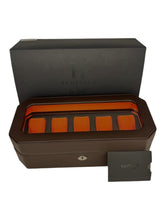 Load image into Gallery viewer, Wolf 458306 Windsor 5 Piece Watch Box in Brown & Orange MSRP $215