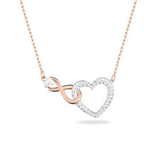 Load image into Gallery viewer, Swarovski Infinity 5518865 White Mixed Metal Heart Pendant Necklace