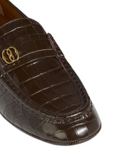 Load image into Gallery viewer, Bally Keeper 6305315 Men's Ebano Croc-Embossed Kerbs Drivers MSRP $690