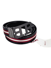 Load image into Gallery viewer, Bally 6240230 B Buckle Reversible Leather Striped/Black Belt EU 85/US 34 MSRP $450