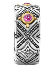 Load image into Gallery viewer, Konstantino Dome Sterling Silver 18k Gold and Corundum Ring DKJ974-538 S6 MSRP $520